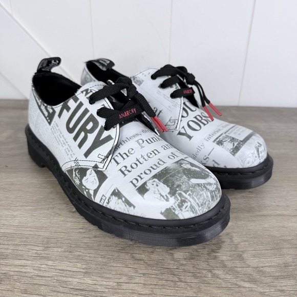 Dr. Martens Other - DR. MARTENS Sex Pistols 1461 Oxford Shoes Punk 3-Eye B/W Newspaper Mens Size 11